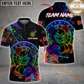 Maxcorners Darts Shirt Neon Bear Glow Art Multicolor Options Personalized Name, Team Name 3D Shirt (4 Colors)