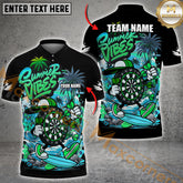 Maxcorners Darts Shirt Summer Vibes Surf Style Multicolor Options Personalized Name, Team Name 3D Shirt (4 Colors)