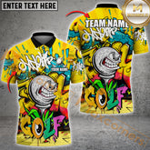 Maxcorners Golf Shirt Graffiti Angry Golf Ball Art Multicolor Options Personalized Name, Team Name 3D Shirt (4 Colors)