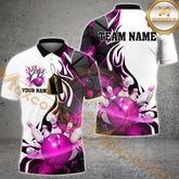 Maxcorners Bowling Shirt Storm Contrast Style Multicolor Options Personalized Name, Team Name 3D Shirt (4 Colors)