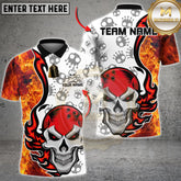 Maxcorners Bowling Skull Purple Fire Multicolor Options Personalized Name, Team Name 3D Shirt (4 Colors)