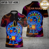 Maxcorners Neon Dartboard Bear Holding Darts Multicolor Options Personalized Name, Team Name 3D Shirt (4 Colors)