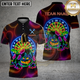 Maxcorners Neon Dartboard Monster Bulldog Multicolor Options Personalized Name, Team Name 3D Shirt (4 Colors)