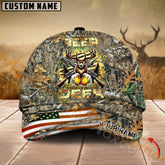 Maxcorners Hunting Hat – Camo Beer & Deer Design with USA Flag, Multicolor Options Personalized Name Custom Cap