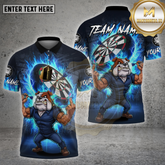 Maxcorners Darts Shirt Bulldog Fire Flames Multicolor Options Personalized Name, Team Name 3D Shirt (4 Colors)