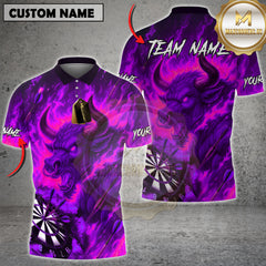 Maxcorners Darts Shirt Bull Fire Flames Multicolor Options Personalized Name, Team Name 3D Shirt (4 Colors)