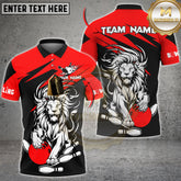 Maxcorners Bowling Jersey Fierce Lion Graphic Multicolor Options Personalized Name, Team Name 3D Shirt (4 Colors)