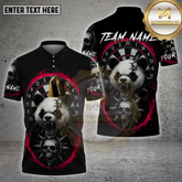 Maxcorners Darts Team Shirt Angry Panda Skull Design Multicolor Options Personalized Name, Team Name 3D Shirt (4 Colors)