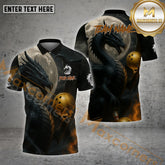 Maxcorners Bowling Shirt Dark Dragon Fantasy Multicolor Options Personalized Name, Team Name 3D Shirt (4 Colors)
