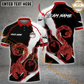 Maxcorners Bowling Shirt Scorpion Neon Strike Design Multicolor Options Personalized Name, Team Name 3D Shirt (4 Colors)
