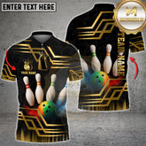 Maxcorners Rainbow Bowling Strike Motion Multicolor Options Personalized Name, Team Name 3D Shirt (4 Colors)