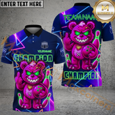 Maxcorners Bowling Jersey Angry Bear Champion Neon Attitude Multicolor Options Personalized Name, Team Name 3D Shirt (4 Colors)