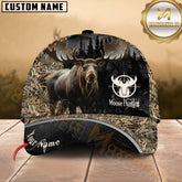 Maxcorners Moose Hunting Forest Camo Multicolor Options Personalized Name 3D Cap