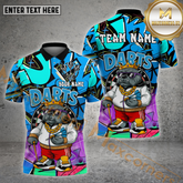 Maxcorners Dart Shirt – Street Style Bulldog King Style, Multicolor Options Personalized Name, Team Name 3D Shirt (4 Colors)
