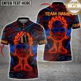 Maxcorners Rock n' Roll Darts Shirt Flaming Neon Cool Ball Design Multicolor Options Personalized Name, Team Name 3D Shirt (4 Colors)