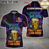 Maxcorners Billiards Pool and Beer Neon Quote Multicolor Options Personalized Name, Team Name 3D Shirt (4 Colors)