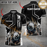 Maxcorners Billiard Shirt Thunderstorm 8 Ball Design Multicolor Options Personalized Name, Team Name 3D Shirt (4 Colors)