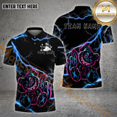 Maxcorners Bowling Teddy Bear Cosmic Cute Multicolor Options Personalized Name, Team Name 3D Shirt (4 Colors)