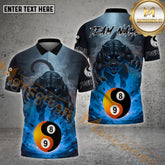 Maxcorners Billiard 8&9 Ball Yin Yang Panther Lightning Multicolor Options Personalized Name, Team Name 3D Shirt (4 Colors)