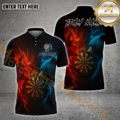 Maxcorners Dartboard Fire and Ice Bull Bear Personalized Name, Team Name 3D Shirt