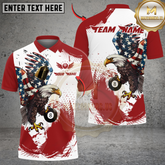 Maxcorners Eagle 8 Ball American Flag Multicolor Options Personalized Name, Team Name 3D Shirt (4 Colors)