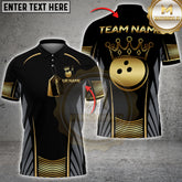 Maxcorners Bowling Jersey Golden Crown Design Multicolor Options Personalized Name, Team Name 3D Shirt (4 Colors)