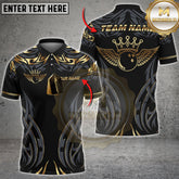 Maxcorners Bowling Shirt Gold Crown Wingball Tribal Style Multicolor Options Personalized Name, Team Name 3D Shirt (4 Colors)