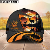 Maxcorners Deer Hunting Cap Sunset Forest Scene Personalized Name 3D Cap (6 Colors)