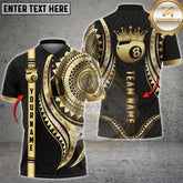 Maxcorners Billiards 8 Ball Gold Mandala Multicolor Options Personalized Name, Team Name 3D Shirt (6 Colors)