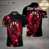 Maxcorners Darts Shirt Cosmic Wolf Eye-Catching Design Multicolor Options Personalized Name, Team Name 3D Shirt (4 Colors)