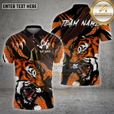 Maxcorners Bowling Shirt Angry Tiger Claw Slash Pattern Multicolor Options Personalized Name, Team Name 3D Shirt (4 Colors)