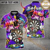 Maxcorners Dartboard Graffiti Never Give Up Style Multicolor Options Personalized Name, Team Name 3D Shirt (4 Colors)