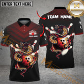 Maxcorners Bowling Shirt Snake Strike Venom Style Multicolor Options Personalized Name, Team Name 3D Shirt (4 Colors)