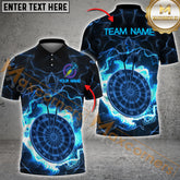 Maxcorners Darts Shirt Electric Neon Dartboard Style Multicolor Options Personalized Name, Team Name 3D Shirt (4 Colors)