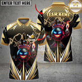 Maxcorners Bowling Shirt Crown King Flame Multicolor Options Personalized Name, Team Name Unisex 3D Shirt (4 Colors)
