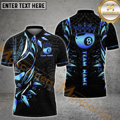 Maxcorners Golden 8 Ball Royal Pattern Multicolor Options Personalized Name, Team Name 3D Shirt (6 Colors)