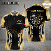 Maxcorners Darts Shirt – Golden Dartboard Crown Design, Multicolor Options Personalized Name, Team Name 3D Shirt (4 Colors)