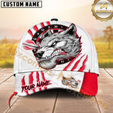 Maxcorners Darts Angry Wolf Claw Scratch Multicolor Options Personalized Name 3D Cap (4 Colors)