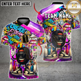 Maxcorners Bowling Shirt Graffiti Art Cool Ball Multicolor Options Personalized Name, Team Name 3D Shirt (4 Colors)