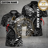 Maxcorners Billiards Tribal Shirt Eagle Head Polynesian Tattoo Pattern Multicolor Options Personalized Name, Team Name 3D Shirt (4 Colors)