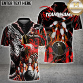 Dragon-themed fire strike bowling shirt – personalized name and team name 3D jersey with multicolor styles