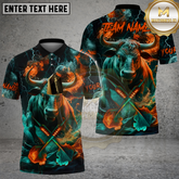 Maxcorners Bull Darts Fiery Smoke Splash Multicolor Options Personalized Name, Team Name 3D Shirt (4 Colors)