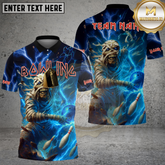 Maxcorners Bowling Mummy Red Lightning Power Multicolor Options Personalized Name, Team Name 3D Shirt (4 Colors)