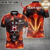 Maxcorners Darts Shirt Skull Flame Flower Target Multioptions Personalized Name, Team Name Unisex 3D Shirt (4 Colors)