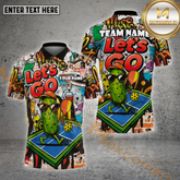 Maxcorners Pickleball Shirt Let's Go Graffiti Street Style Multicolor Options Personalized Name, Team Name 3D Shirt (4 Colors)