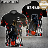 Maxcorners Bowling Panther Multicolor Options Personalized Name, Team Name 3D Shirt (4 Colors)