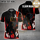 Maxcorners Bowling Panther Roar Mode Multicolor Options Personalized Name, Team Name 3D Shirt (4 Colors)