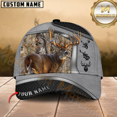 Maxcorners Deer Hunting Antler Buck Camo Design Multicolor Options Personalized Name 3D Cap