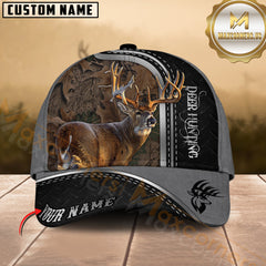 Maxcorners Deer Hunting Antler Buck Woodland Style Multicolor Options Personalized Name 3D Cap