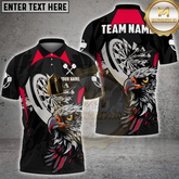 Maxcorners Dart Jersey Fierce Eagle Illustration Multicolor Options Personalized Name, Team Name 3D Shirt (4 Colors)